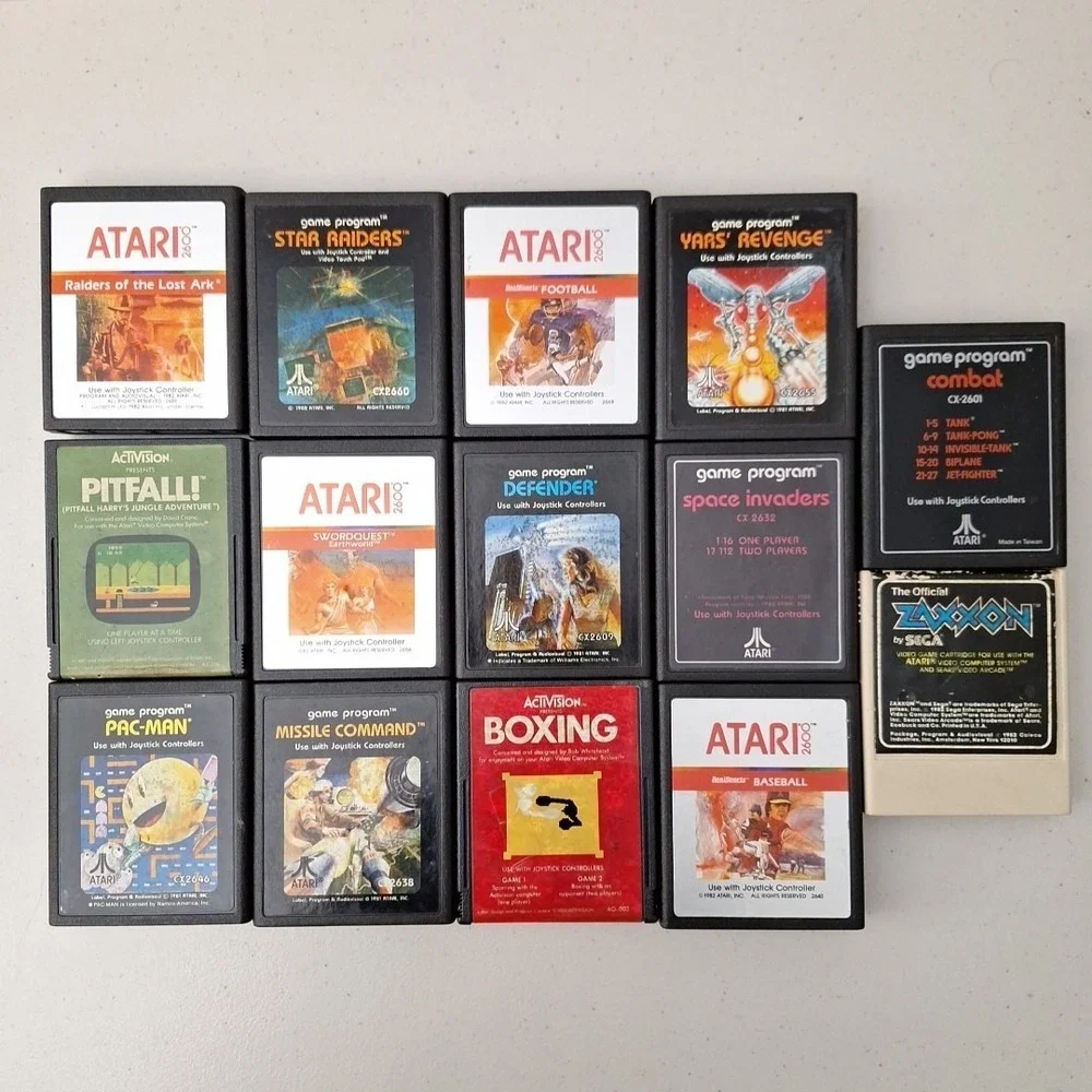 Lot of 13 Atari 2600 Games Pac-Man, Pitfall!, Defender, Combat, Etc UNTESTED